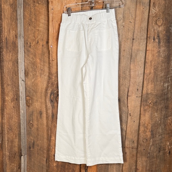 JY White Wide-Leg Denim - Picture 1 of 11
